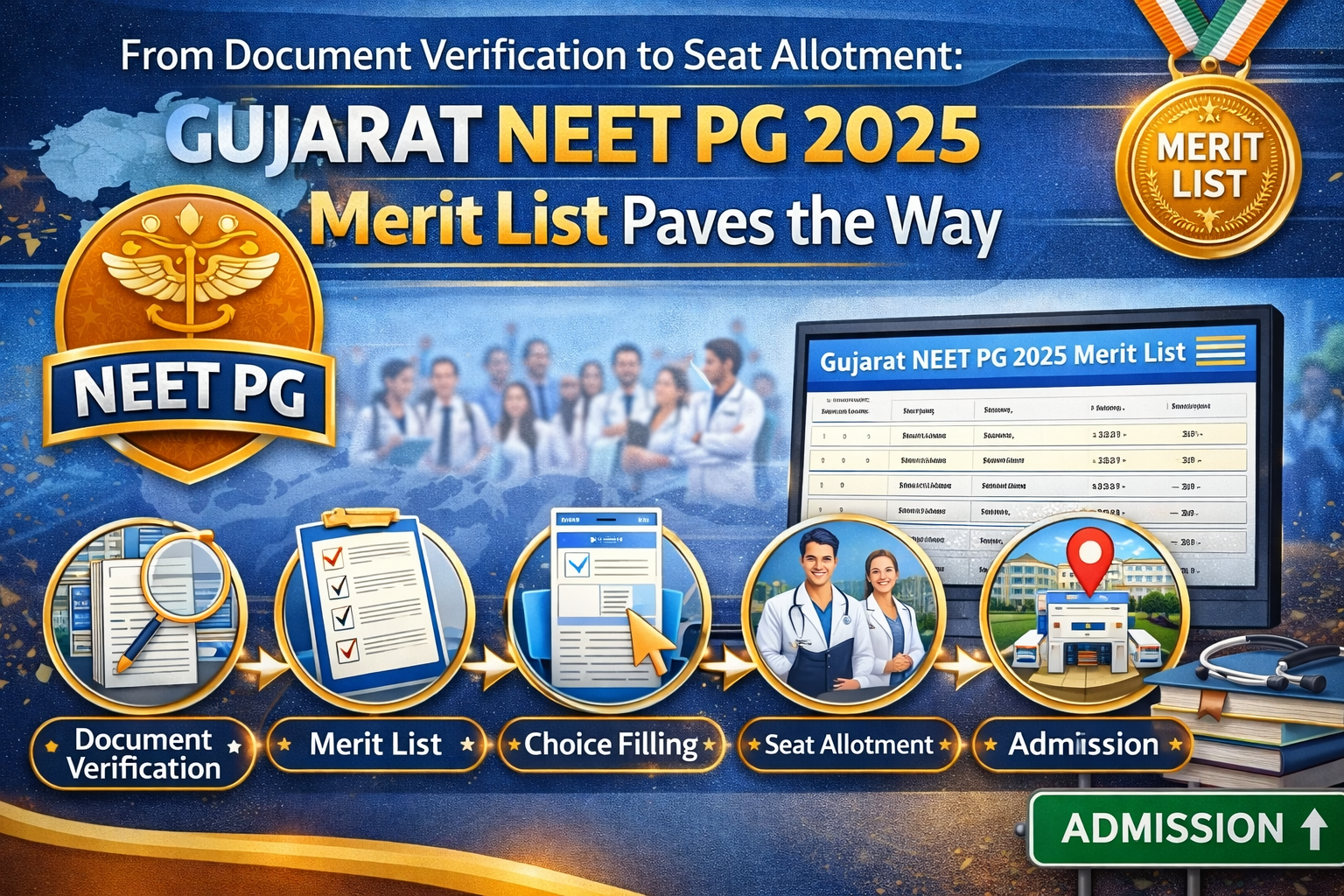 From Document Verification to Seat Allotment: Gujarat NEETPG2025 Merit List Paves the Way